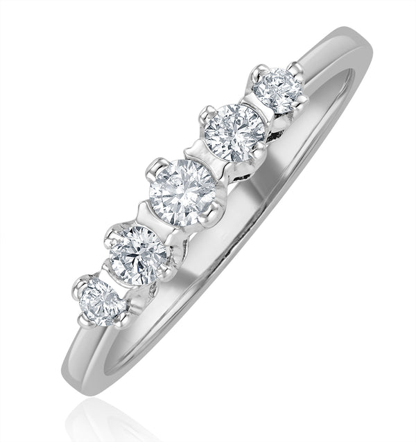 Grace 18K White Gold 5 Stone Diamond Eternity Ring 0.33CT